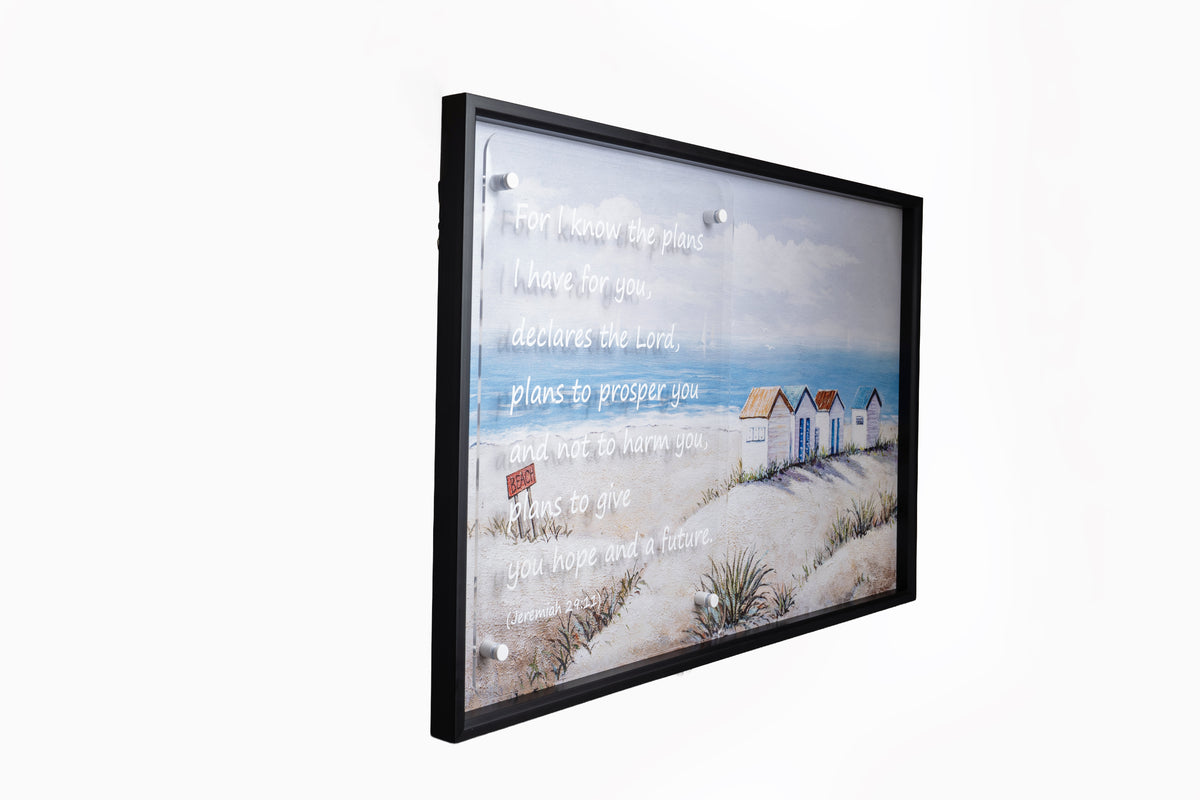 Jeremiah 29:11 Serene Coastal Scripture Framed Art (90x60cm)