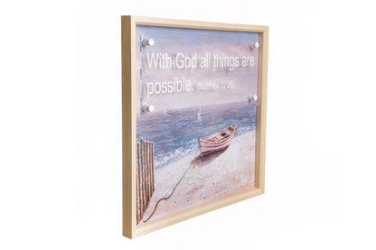 Coastal Serenity Framed Wall Art – "The Lord is My Shepherd"