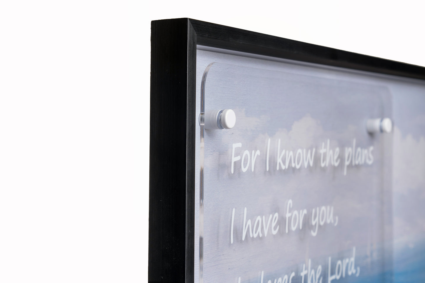 Serene Coastal Scripture Framed Art – Jeremiah 29:11