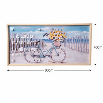Psalm 23:1 Serene Coastal Scripture Framed Art (80x40cm)