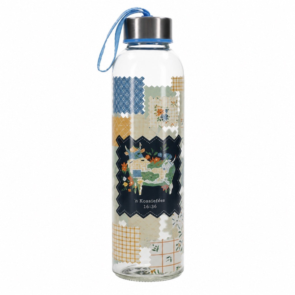 Loof die Here glasbottel 503ml Plaaslappie Reeks syaansig
