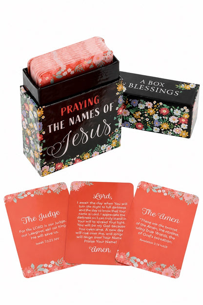 Praying the Names of Jesus - Box Open with Cards Displayed