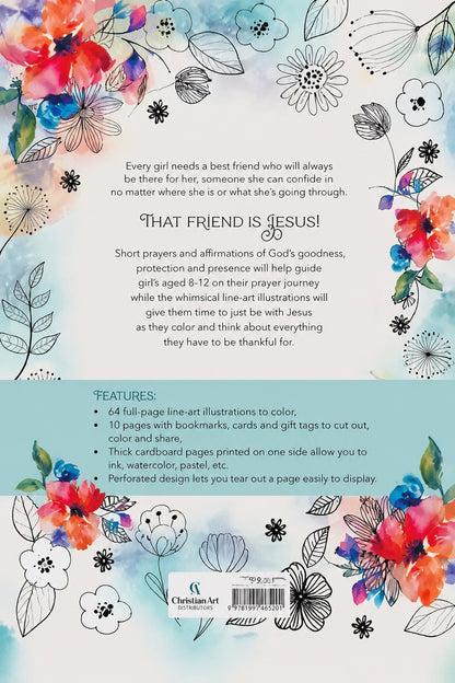 Prayers and Praises Coloring Book for Girls - back cover