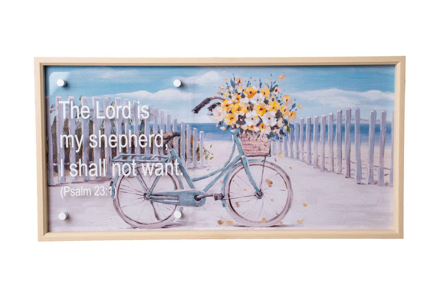 Coastal Serenity Framed Wall Art – "The Lord is My Shepherd"