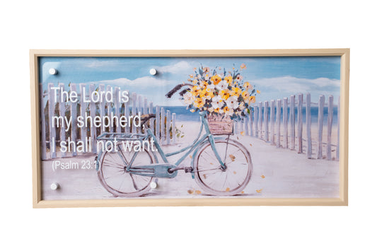 Coastal Serenity Framed Wall Art – "The Lord is My Shepherd"