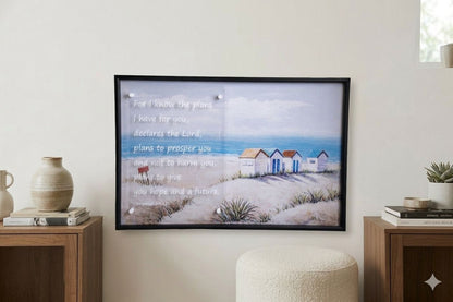 Jeremiah 29:11  Serene Coastal Scripture Framed Art (90x60cm)