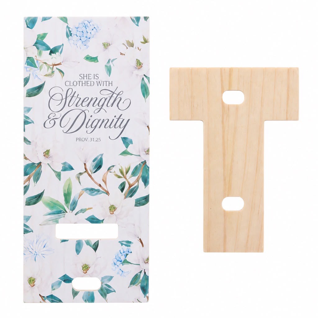 Strength & Dignity Wooden Mobile Phone Stand